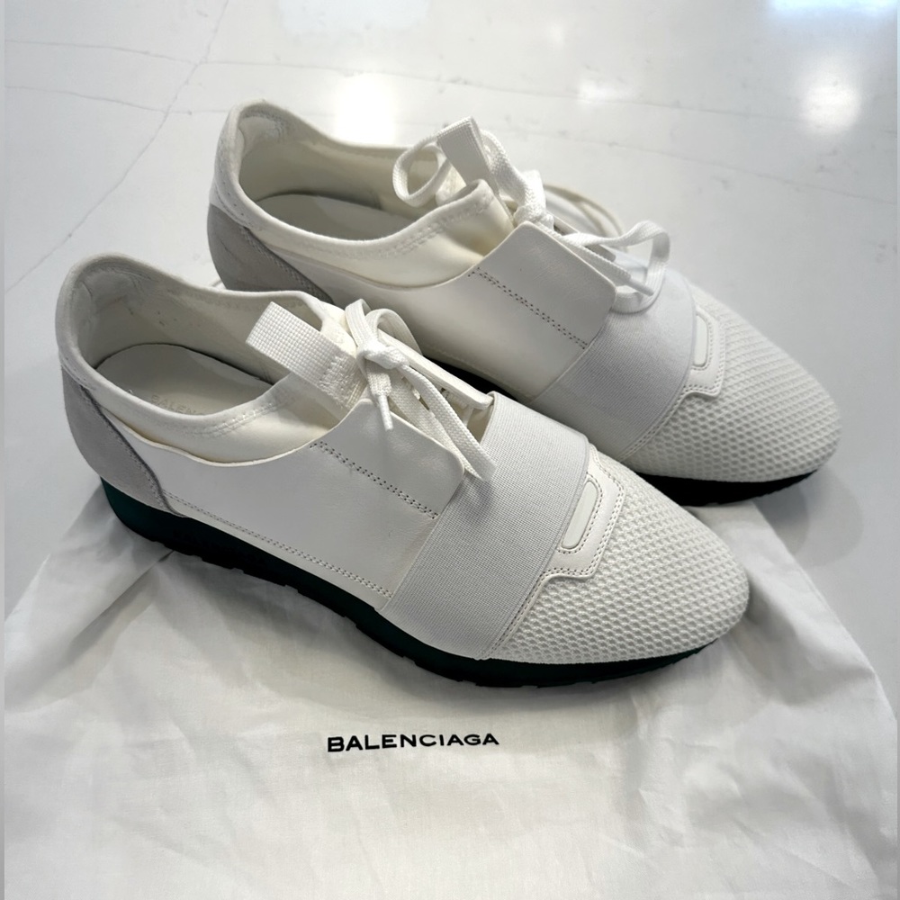 Balenciaga Race Runners EU 39 White & Green EUC